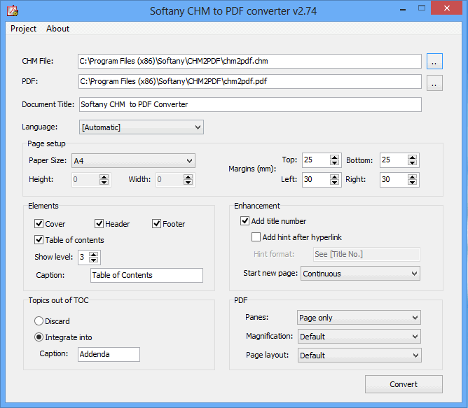 Screenshot for Softany CHM to PDF Converter 2.5